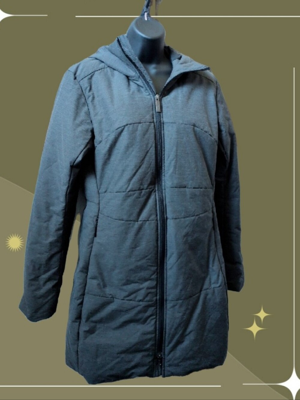 ✨ Arc'teryx Darrah Parka Charcoal Quilted Zip-Front Hooded Jacket Size M